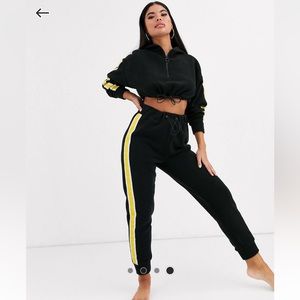 Asos Petite Lounge micro fleeced hoodie with toggles & high waisted legging set